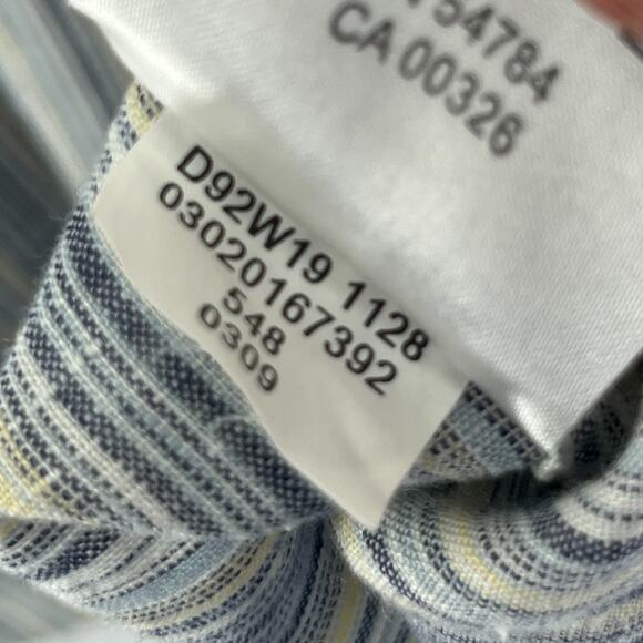 JOSEPH ABBOUD Shirt Mens XL Linen Collection Striped Button Up Woven Blue - Picture 13 of 16